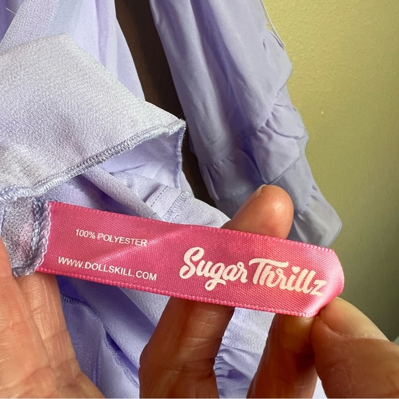 dolls kill sugar thrillz real divinity mini dress light purple - Picture 14 of 15